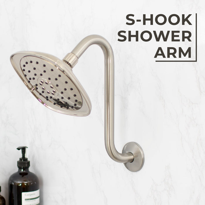 Utility-Sink.com 10.5 in. S-Shaped Stainless Steel Shower Head Extension Arm (Brushed Nickel Finish) - Product Image 8