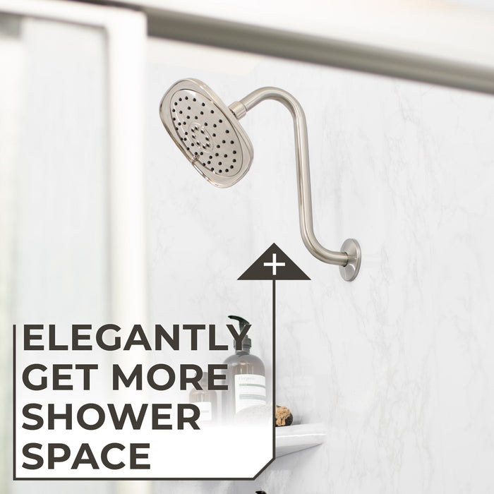 Utility-Sink.com 10.5 in. S-Shaped Stainless Steel Shower Head Extension Arm (Brushed Nickel Finish) - Product Image 5