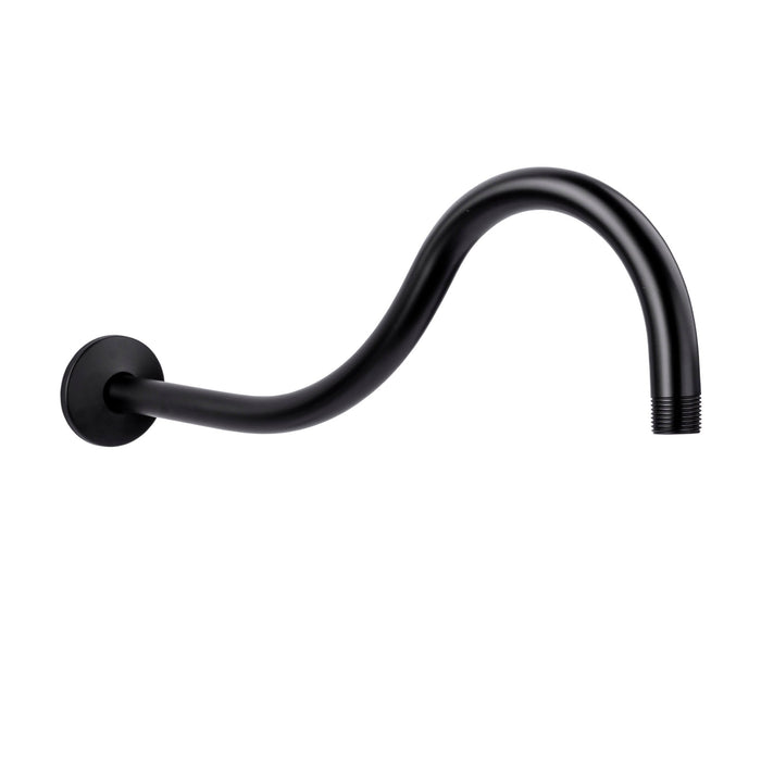 Utility-Sink.com 16 in. High-Arc Hook Shower Head Extension Arm (Black Finish) - Main Product Image
