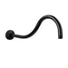 Utility-Sink.com 16 in. High-Arc Hook Shower Head Extension Arm (Black Finish) - Main Product Image