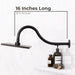 Utility-Sink.com 16 in. High-Arc Hook Shower Head Extension Arm (Black Finish) - Alternate View