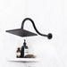 Utility-Sink.com 16 in. High-Arc Hook Shower Head Extension Arm (Black Finish) - Detail View 3