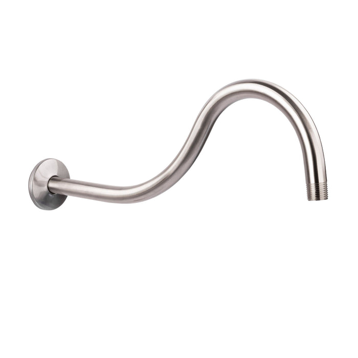 Utility-Sink.com 16 in. High-Arc Hook Shower Head Extension Arm (Brushed Nickel Finish) - Main Product Image