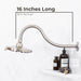 Utility-Sink.com 16 in. High-Arc Hook Shower Head Extension Arm (Brushed Nickel Finish) - Alternate View