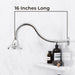 Utility-Sink.com 16 in. High-Arc Hook Shower Head Extension Arm (Chrome Finish) - Alternate View