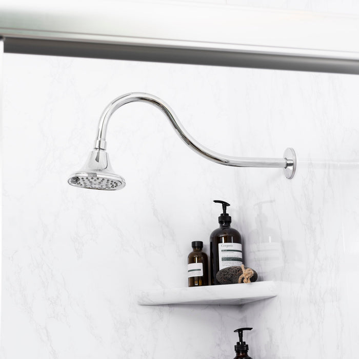 Utility-Sink.com 16 in. High-Arc Hook Shower Head Extension Arm (Chrome Finish) - Product Image 5