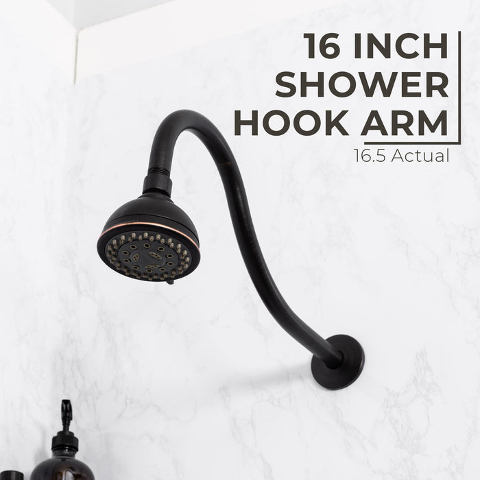 Utility-Sink.com 16 in. High-Arc Hook Shower Head Extension Arm (Oil-Rubbed Bronze Finish) - Product Image 9