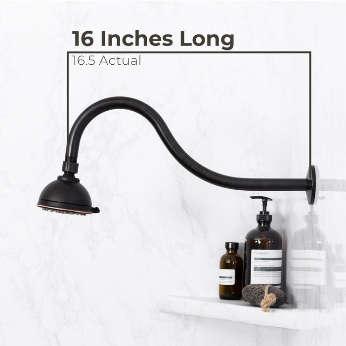 Utility-Sink.com 16 in. High-Arc Hook Shower Head Extension Arm (Oil-Rubbed Bronze Finish) - Alternate View