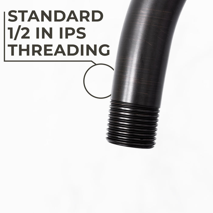 Utility-Sink.com 16 in. High-Arc Hook Shower Head Extension Arm (Oil-Rubbed Bronze Finish) - Detail View 3