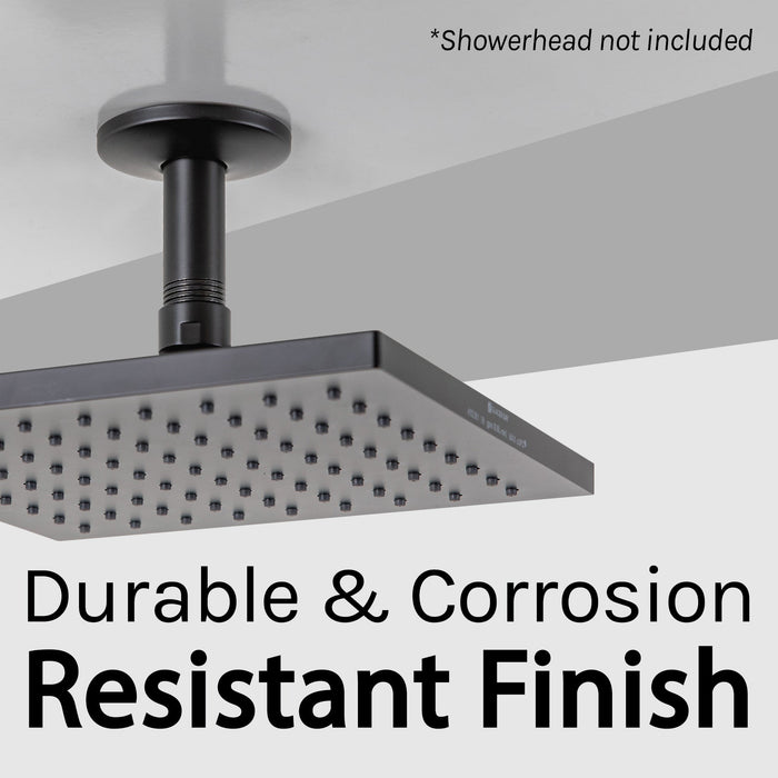 Utility-Sink.com 3 in. Shower Arm for Ceiling-Mounted Rainfall Showerhead (Black Finish) - Product Image 5