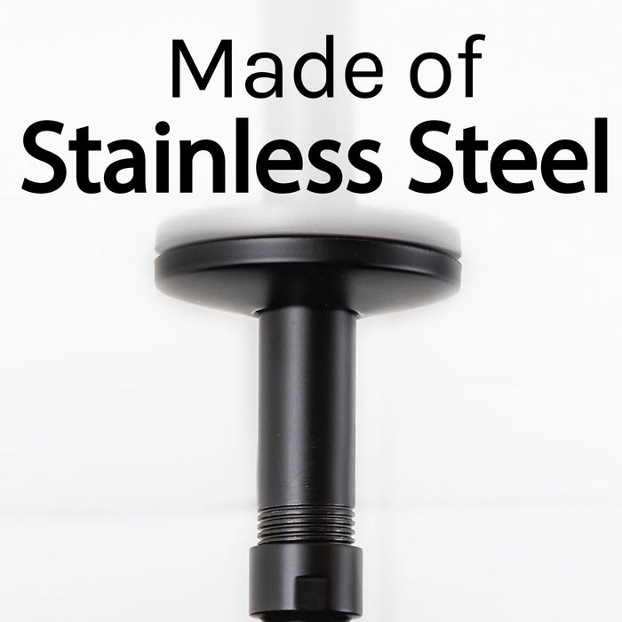 Utility-Sink.com 3 in. Shower Arm for Ceiling-Mounted Rainfall Showerhead (Black Finish) - Product Image 6