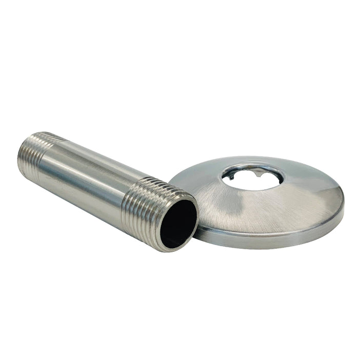 Utility-Sink.com 3 in. Shower Arm for Ceiling-Mounted Rainfall Showerhead (Brushed Nickel Finish) - Main Product Image