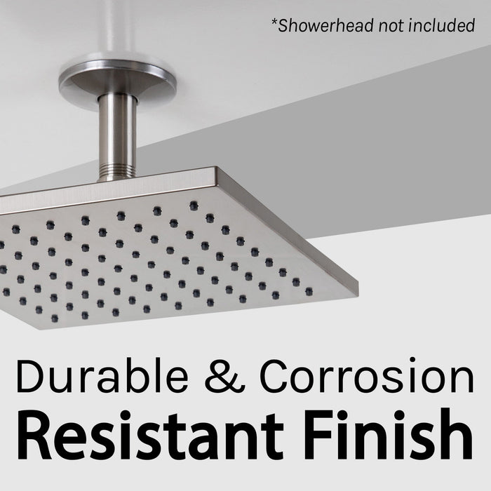 Utility-Sink.com 3 in. Shower Arm for Ceiling-Mounted Rainfall Showerhead (Brushed Nickel Finish) - Product Image 5