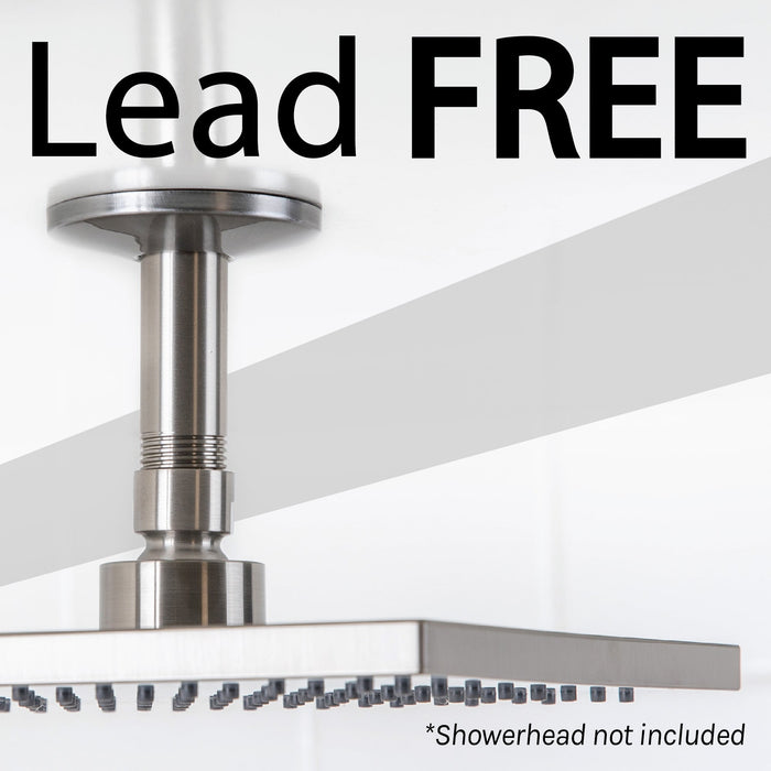Utility-Sink.com 3 in. Shower Arm for Ceiling-Mounted Rainfall Showerhead (Brushed Nickel Finish) - Detail View 3