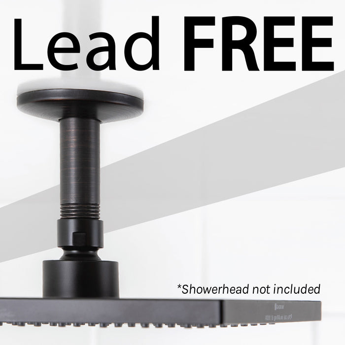 Utility-Sink.com 3 in. Shower Arm for Ceiling-Mounted Rainfall Showerhead (Oil-Rubbed Bronze Finish) - Detail View 3