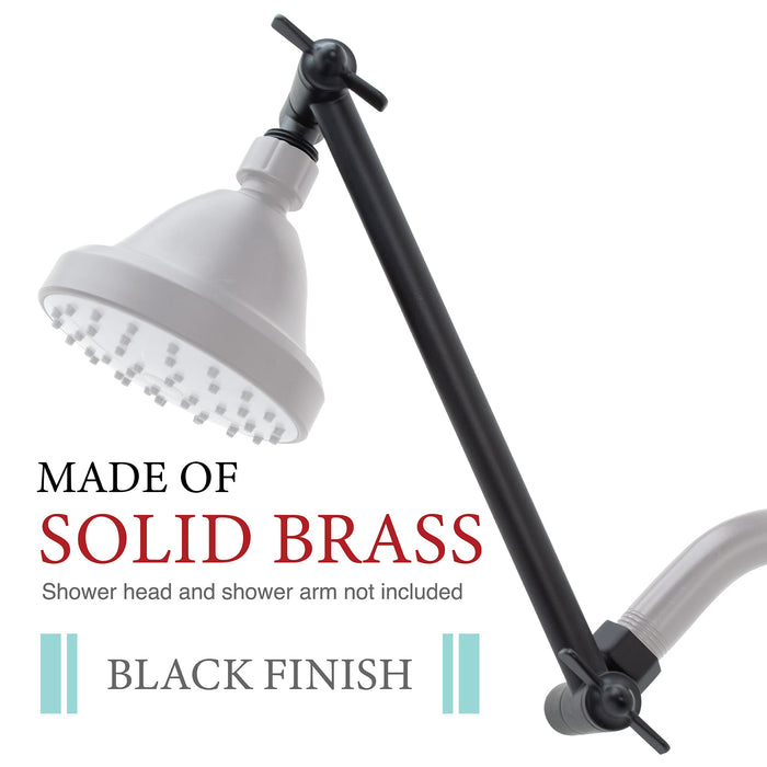 Utility-Sink.com 10 in. Solid Brass Shower Head Extension Arm (Black Finish) - Detail View 3