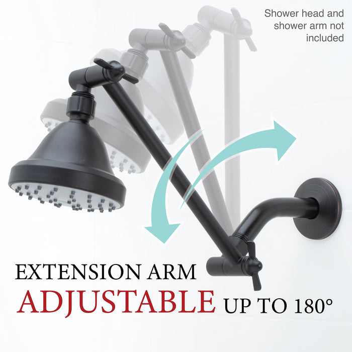 Utility-Sink.com 10 in. Solid Brass Shower Head Extension Arm (Black Finish) - Product Image 7