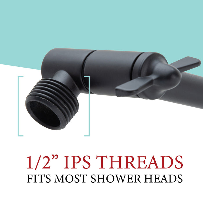 Utility-Sink.com 10 in. Solid Brass Shower Head Extension Arm (Black Finish) - Product Image 5
