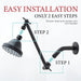 Utility-Sink.com 10 in. Solid Brass Shower Head Extension Arm (Black Finish) - Detail View 2
