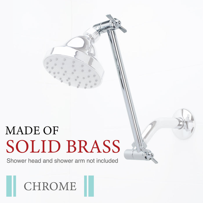 Utility-Sink.com 10 in. Solid Brass Shower Head Extension Arm (Chrome Finish) - Detail View 3