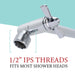 Utility-Sink.com 10 in. Solid Brass Shower Head Extension Arm (Chrome Finish) - Product Image 5