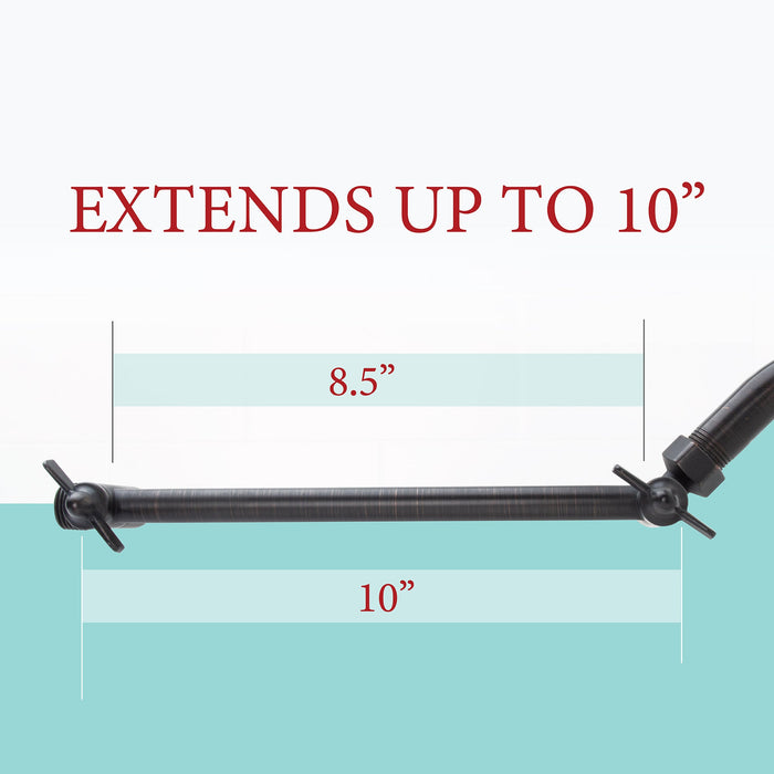 Utility-Sink.com 10 in. Solid Brass Shower Head Extension Arm (Oil-Rubbed Bronze Finish) - Alternate View