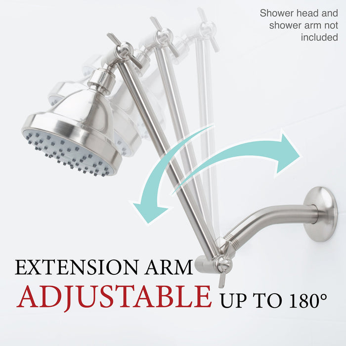 Utility-Sink.com 10 in. Solid Brass Shower Head Extension Arm (Stainless Steel Finish) - Product Image 7