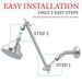 Utility-Sink.com 10 in. Solid Brass Shower Head Extension Arm (Stainless Steel Finish) - Detail View 2