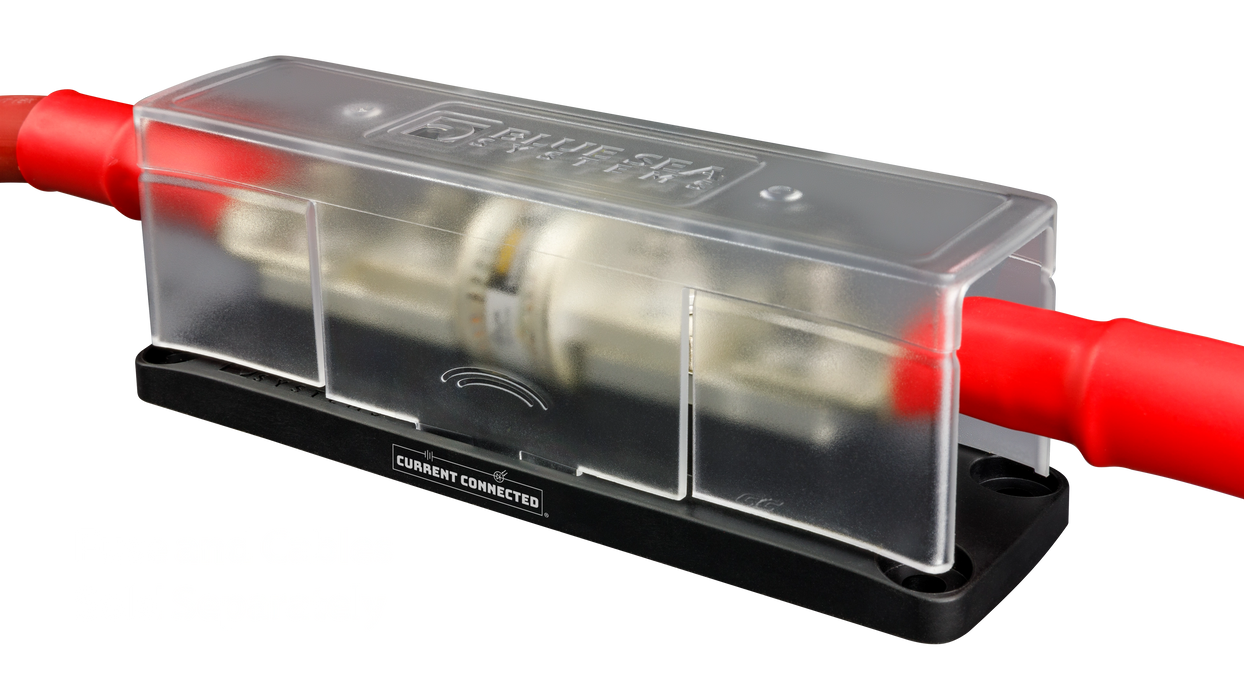 Blue Sea Systems Class-T Fuse Block, Fits 225A-400A Class-T Fuses, Up to 160Vdc, M10 Terminal Studs, for Residential or Mobile Energy Systems - Urban Supply Inc