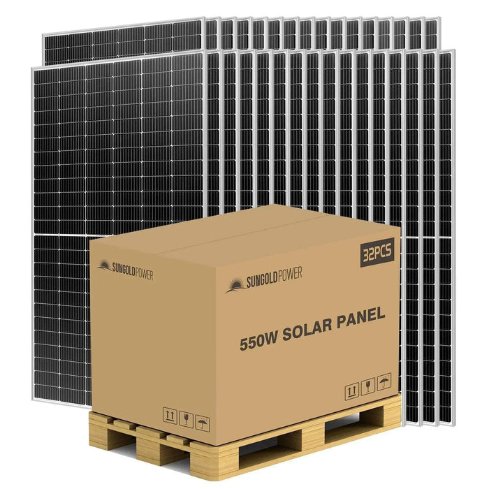 Green Vista Living Sungold Power 550W MONO PERC SOLAR PANEL FULL PALLET (32 PANELS)