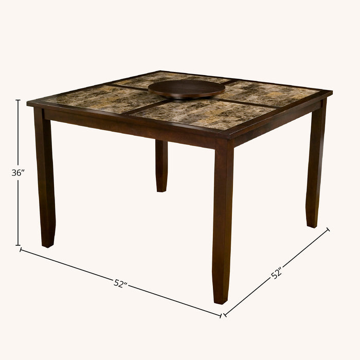 Alpine Furniture Capitola Faux Marble Large Pub Table, Espresso