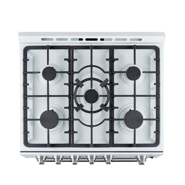 Forno Leonardo Espresso 30-Inch Gas Range in White with Stainless Steel Handle (FFSGS1116-30WHT) FORNO
