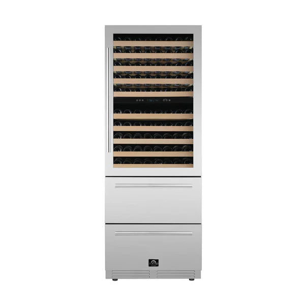 Forno Celano 30-Inch 21.3 Cu.ft Dual Zone Wine Cellar & Beverage Cooler (FWCDR6697-30S) FORNO