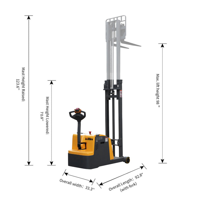 Xilin CPD10W-98 counterbalanced stacker rear view