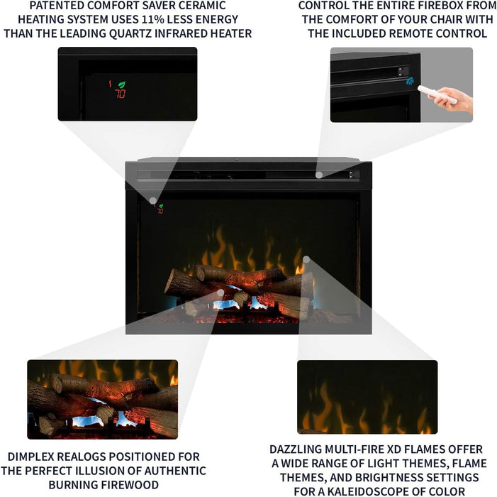 Dimplex 33-In Multi-Fire XD Plug-In Electric Fireplace Insert (PF3033HL) Dimplex