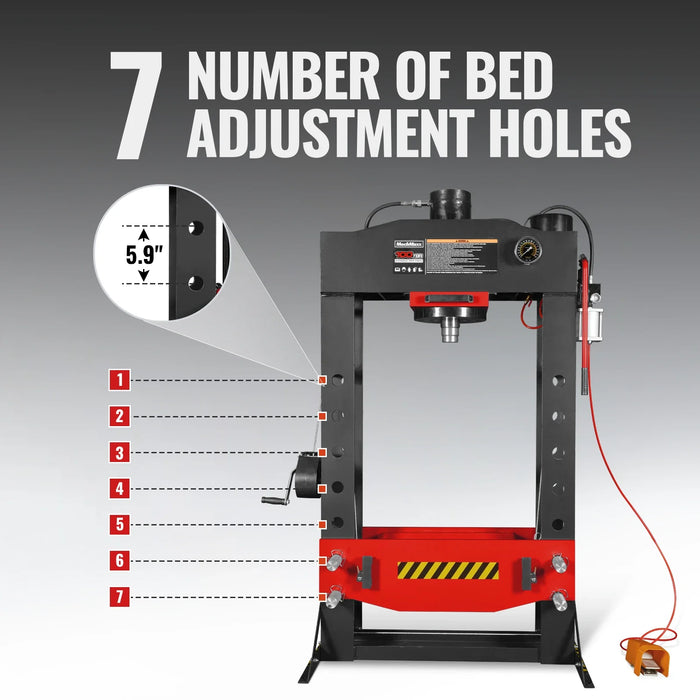 100 Ton H-Frame Air/Hydraulic Shop Press with Hand Winch,  Fully Welde — lifestyle view