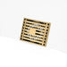 8 x3 Inch or 4 x 4 inch Shower Linear Brushed Gold Drain Rectangular Floor Drain with Accessories Square Hole Pattern Cover Grate Removable  Brushed Gold Brass - top view
