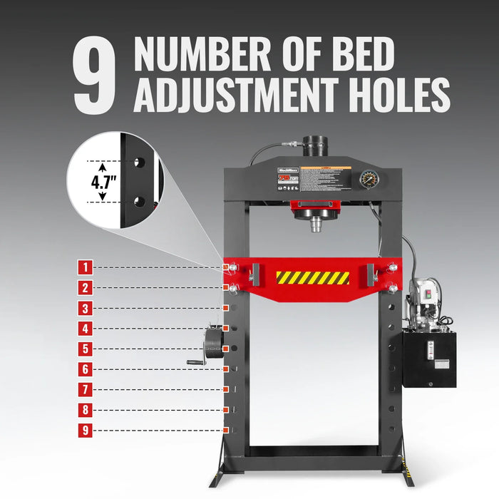 75 Ton H-Frame Electric Hydraulic Shop Press with Hand Winch,  110V Mo — lifestyle view