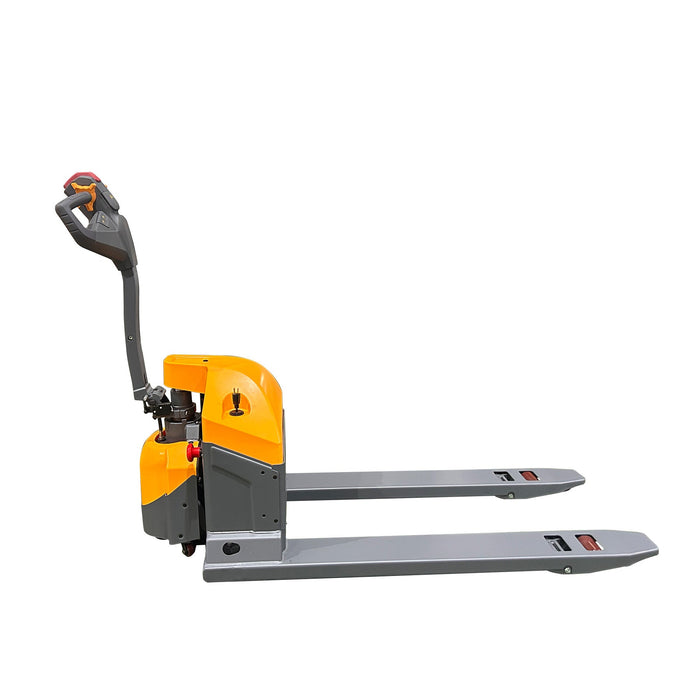 Xilin CBD20WE-19BC electric pallet jack fork and load detail