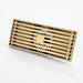 8 x3 Inch or 4 x 4 inch Shower Linear Brushed Gold Drain Rectangular Floor Drain with Accessories Square Hole Pattern Cover Grate Removable  Brushed Gold Brass - specifications diagram