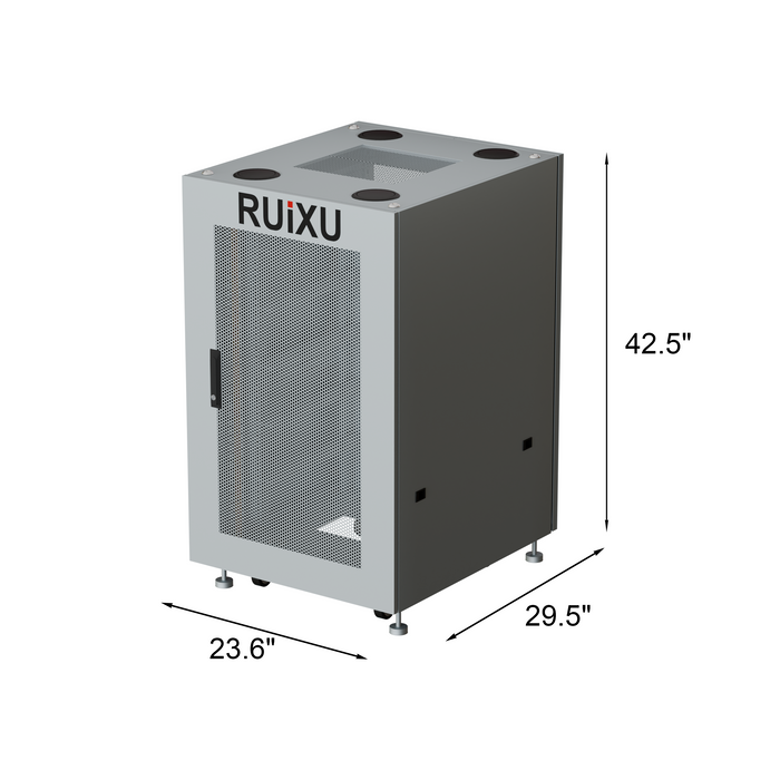 RUiXU 6-slot battery cabinet, shown for size comparison with the 10-slot model