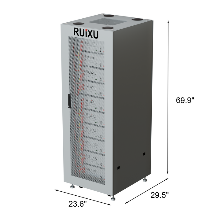 RUiXU 10-slot battery cabinet for RX-LFP48100 server rack batteries - view 4