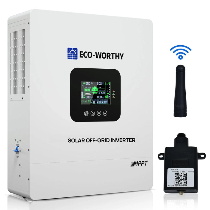 Green Vista Living ECO-WORTHY 5000W Solar Off-Grid Inverter Charger – 48V DC to 120V AC Split-Phase | Pure Sine Wave |...