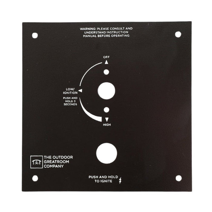 6.375" x 6.375" Square Control Panel for Crystal Fire Plus Gas Burners