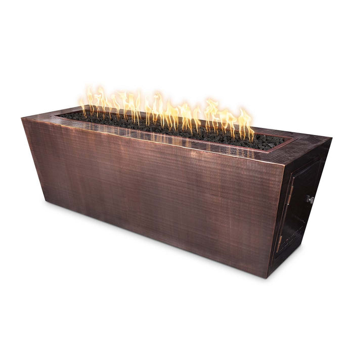 The Outdoor Plus Mesa hammered copper rectangular fire pit