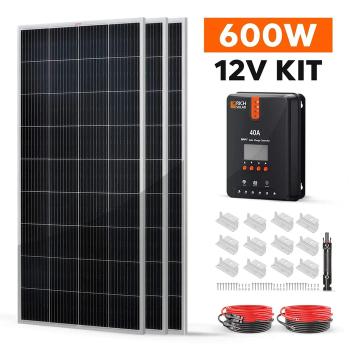 Green Vista Living Rich Solar 600 Watt Solar Kit RS-K6004 - Side View