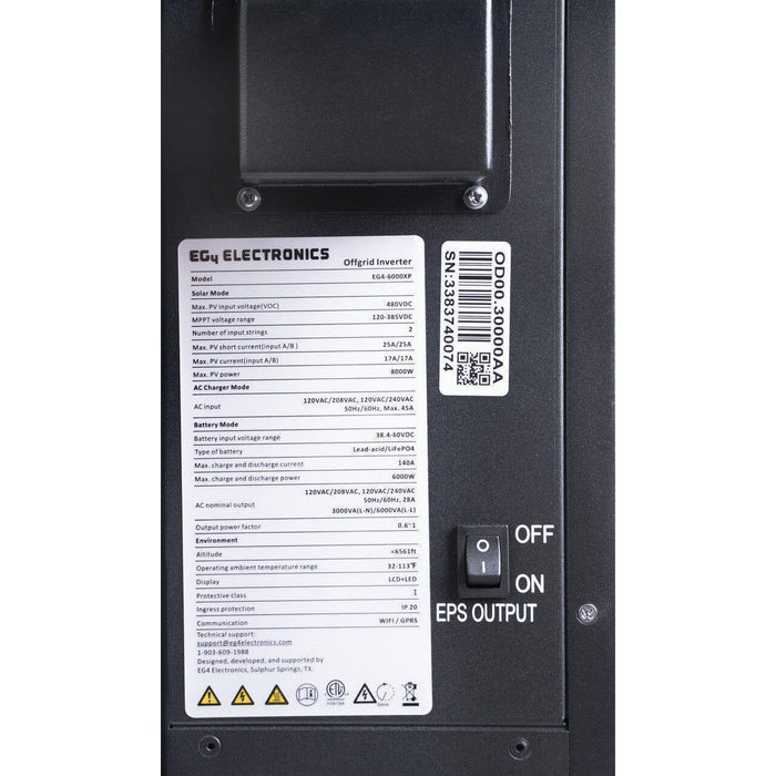 Green Vista Living EG4 6K XP Off-Grid Inverter 6,000W Output | 48V 120/240V Split Phase | All-In-One Solar... - Features