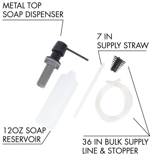Utility Sink Laundry Tub Soap Dispenser (Black Finish) Bathroom Fixture - Side View