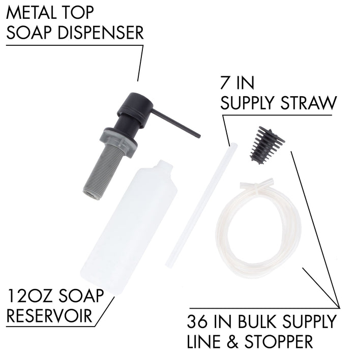 Utility Sink Laundry Tub Soap Dispenser (Black Finish) Bathroom Fixture - Side View