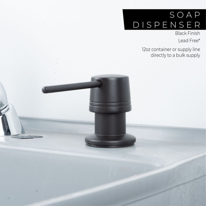 Utility Sink Laundry Tub Soap Dispenser (Black Finish) Bathroom Fixture - Detail View